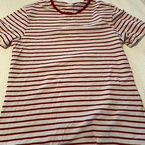 Lululemon Maroon & white stripe t-shirt